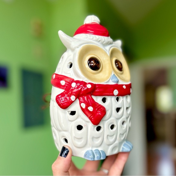 Christmas Festive Owl Nature Scented Cinnamon Caramel Latte Ceramic Accent - Picture 5 of 9